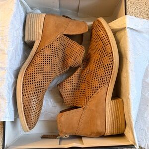 Dolce Vita Brown Perforated Ankle Booties